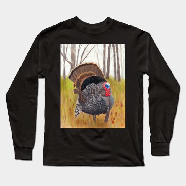 Wild Turkey Strut Long Sleeve T-Shirt by ConniSchaf
